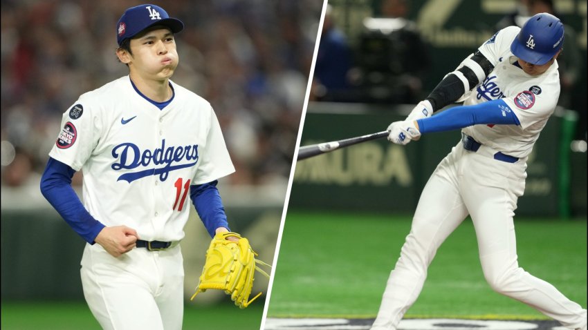 Roki Sasaki and Shohei Ohtani split screen